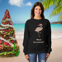 Sudadera Tropical Mele Kalikimaka Flamingo Santa