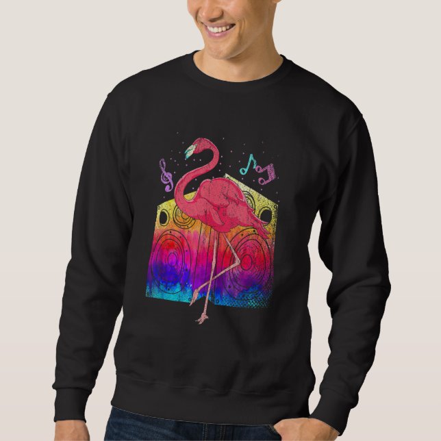 Sudadera Tropical Party Animal Cool Exotic Bird Music Pink  (Anverso)