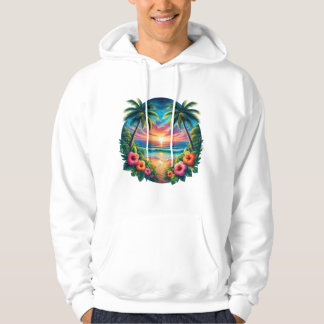 Sudadera Tropical Sunset Paradise – Vibrant Beach Art Hoodi