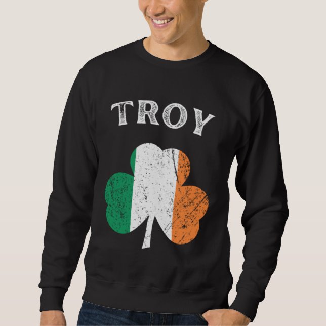 Sudadera TROY NEW YORK Irish American Shamrock Badge (Anverso)