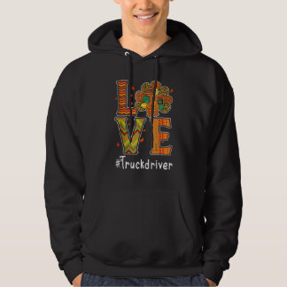 Sudadera Truck Driver Love Thanksgiving Leopard Turkey Autu