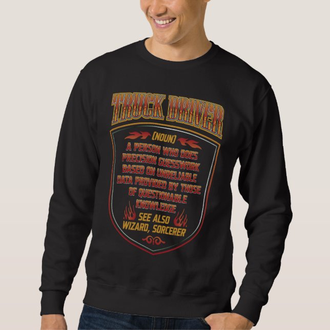 Sudadera Truck Driver Trucker  Dictionary Noun Definition R (Anverso)