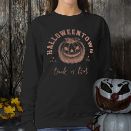 Sudadera Truco de Halloween o calabaza malvada Naranja