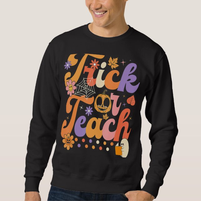 Sudadera Truco de Halloween o Hipp profesor de retro de ens (Anverso)