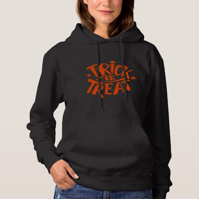 Sudadera Truco de truco naranja de tipeface divertido (Anverso)