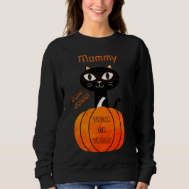 Sudadera Truco espeluznante o trato de Halloween con gatos