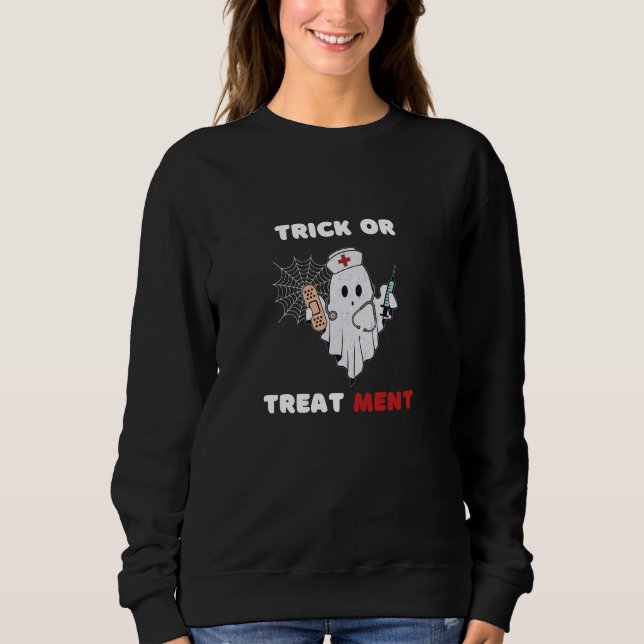 SUDADERA TRUCO O TRATAMIENTO HALLOWEEN ENFERMERA FANTASMA (Anverso)