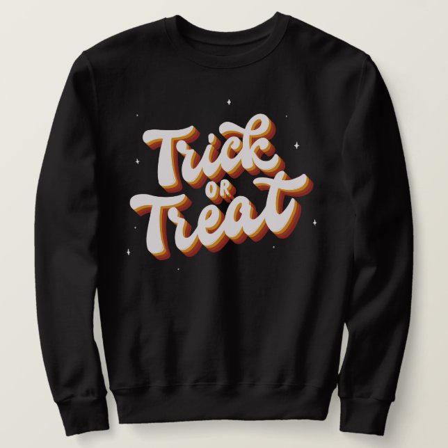 Sudadera Truco o tratamiento retro (Anverso del diseño)