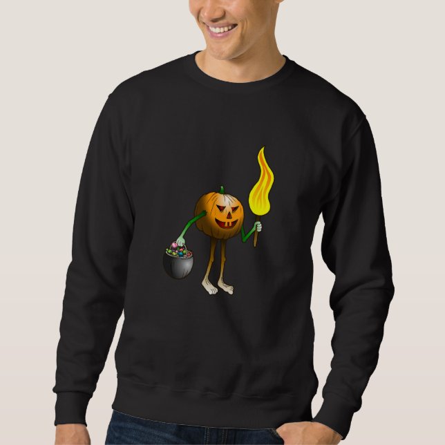Sudadera Truco o trato calabaza (Anverso)