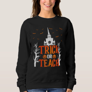 Sudadera Truco o Trato Halloween Calabaza Murciélagos Noche
