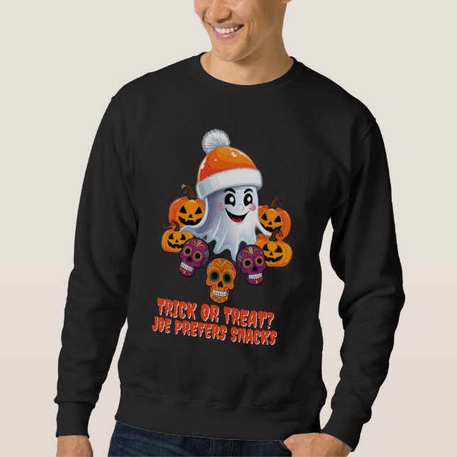 Sudadera Truco personalizado o trato a Boo Funny Halloween (Anverso)