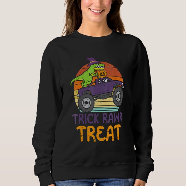 Sudadera Truco Rawr Truco Dinosaurio Camión Monstruo Hallow (Anverso)