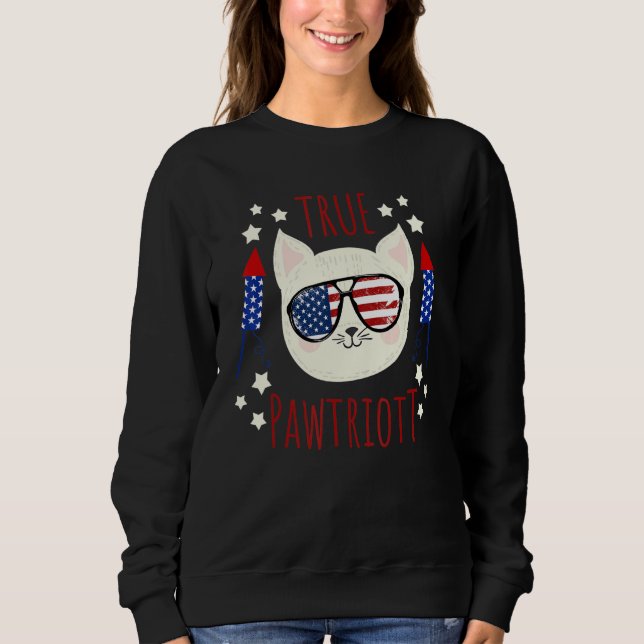 Sudadera True Pawtriot American Flag July 4th Fireworks Pat (Anverso)