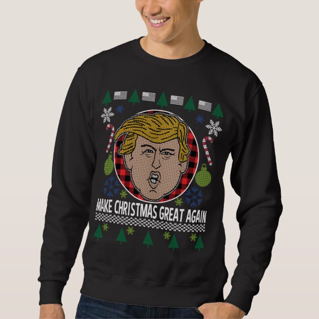 Sudadera Trump 2020 vuelve a hacer que los Navidades sean m (Anverso)
