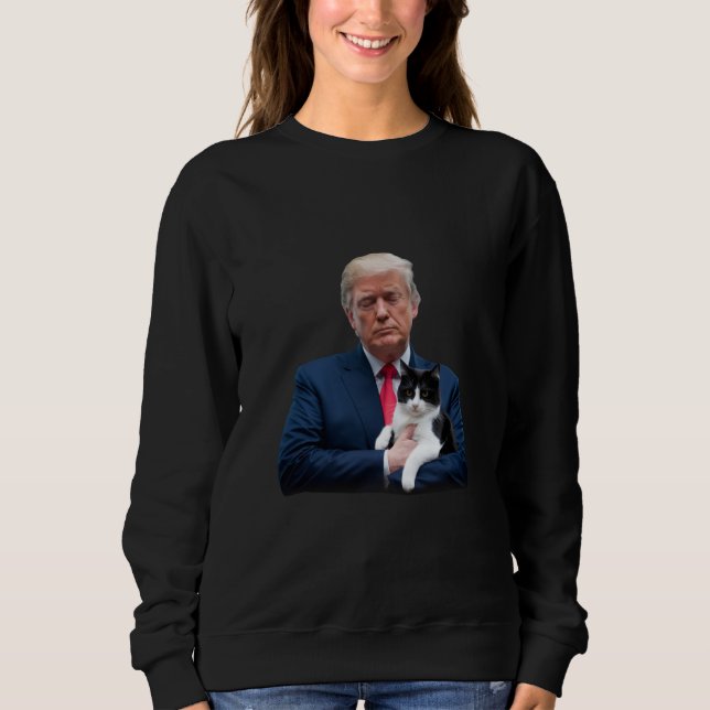 Sudadera Trump 2024 Cat MAGA Funny Trump Cat (Anverso)
