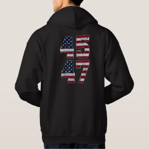 Sudadera Trump 2024 Vintage 45 47 Apoya la Bandera American