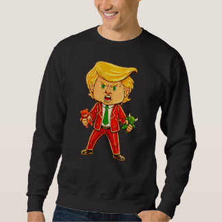 Sudadera Trump Feliz Divertido Trump Toro Oso Meme Chibi