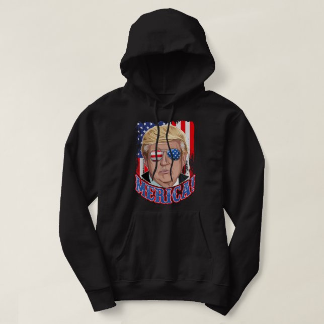 Sudadera Trump Merica 4 de julio Bandera Americana Murica ' (Diseño del anverso)