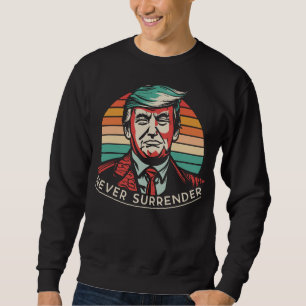 Sudadera Trump nunca se rinde nunca ante un viejo atardecer