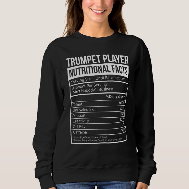 Sudadera Trumpet Player Nutritional Facts Trumpet Oil & Gre (Anverso)