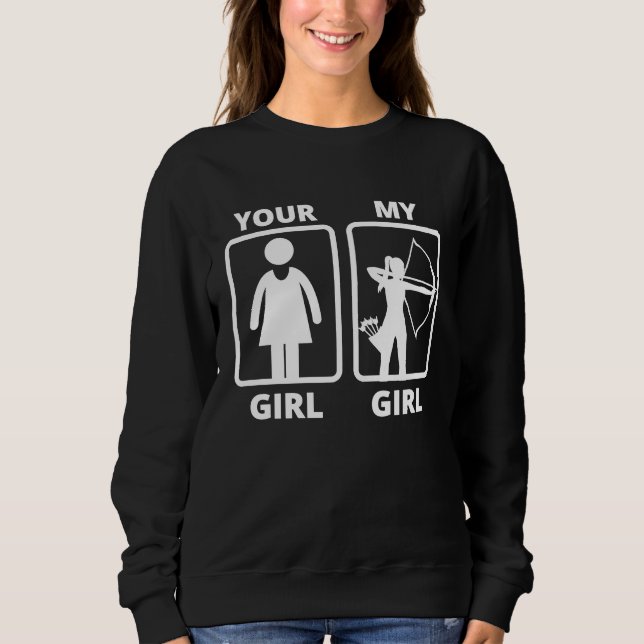 Sudadera Tu chica mi chica idea de tiro con arco (Anverso)