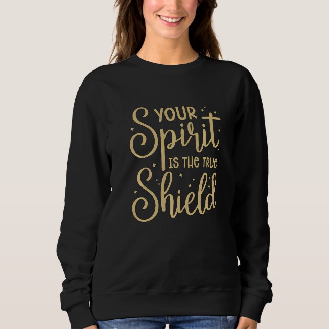 Sudadera Tu Espíritu Es El Verdadero Escudo Deporte Samurái (Anverso)