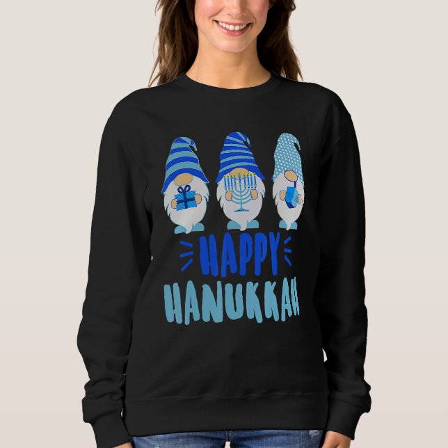 Sudadera Tu Happy Hanukkah 2022 Gnome Menorah Dreidel Costu (Anverso)