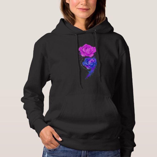Sudadera Tu historia no ha terminado aún punto y coma rosas (Anverso)