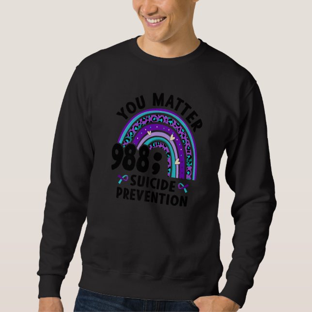 Sudadera Tú Importas Punto y Coma 988 Prevención del Suicid (Anverso)