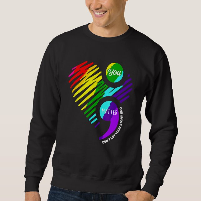 Sudadera Tú Importas Punto y Coma Mes de Conciencia Mental  (Anverso)