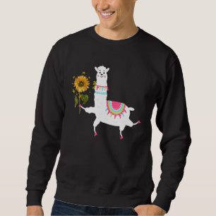 Sudadera Tu Llamita Linda Sosteniendo Girasol Amante de los