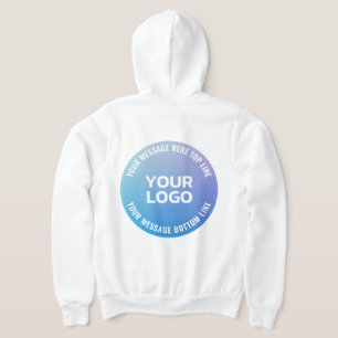 Sudadera Tu Logotipo Ómbre de Azul a Púrpura y Texto Circ