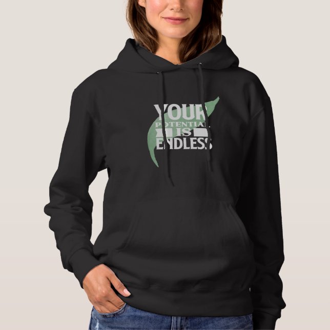Sudadera Tu potencial es infinito Texto Motivacional (Anverso)