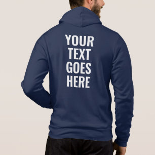 Sudadera Tu Texto De Imagen Mens Elegant Back Side Printed