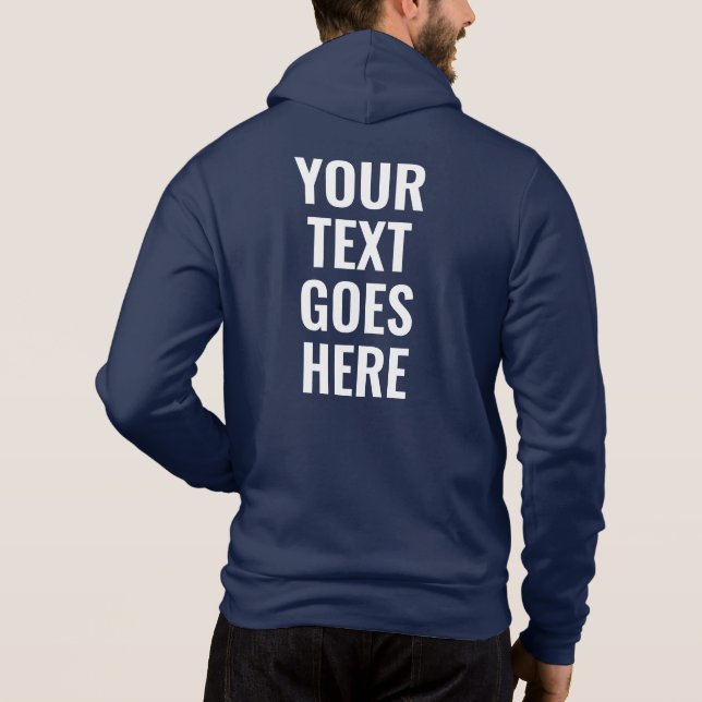 Sudadera Tu Texto De Imagen Mens Elegant Back Side Printed (Reverso)