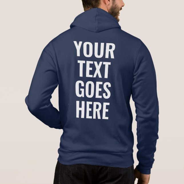 Sudadera Tu Texto Hombre Elegante Parte Trasera Impreso Mod (Reverso)