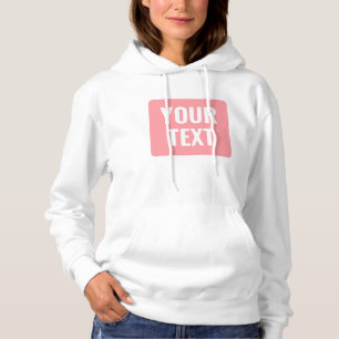 Sudadera Tu Texto o Nombre Personalizado Rosa Claro Blanco