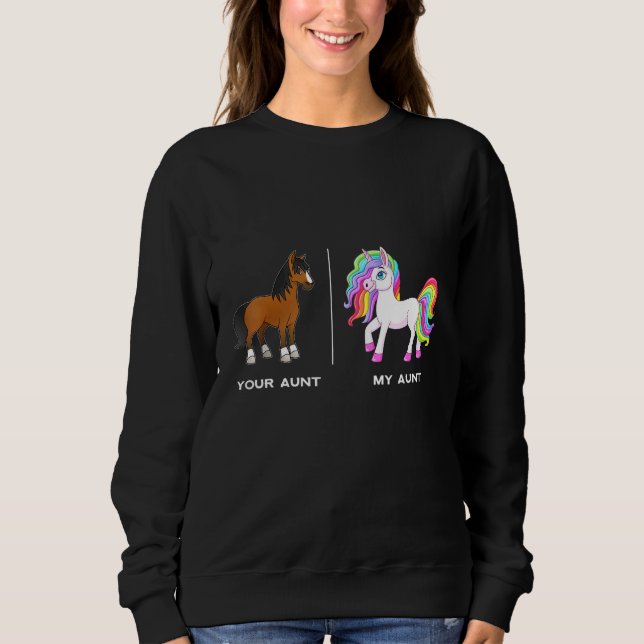 Sudadera Tu tía Caballo Mi tía Unicorn (Anverso)