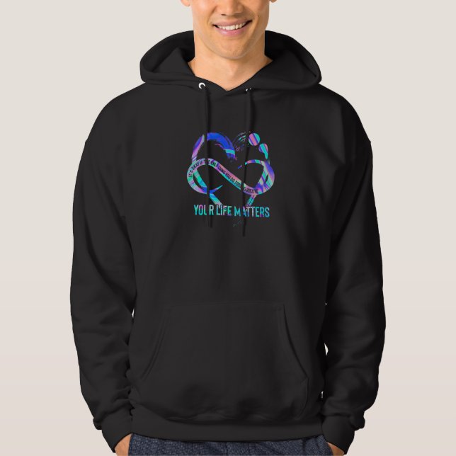 Sudadera Tu vida importa la conciencia sobre la prevención  (Anverso)