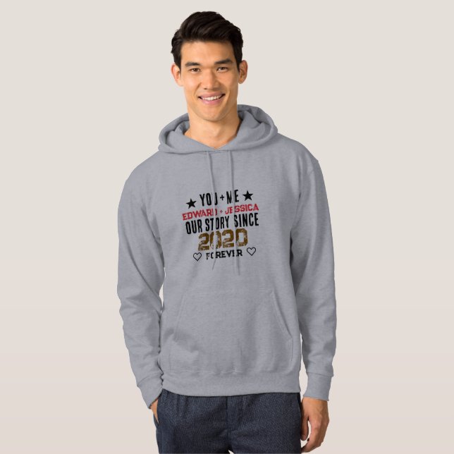 Sudadera Tú + Yo Nuestra Historia de Amor Personalizada (Anverso completo)