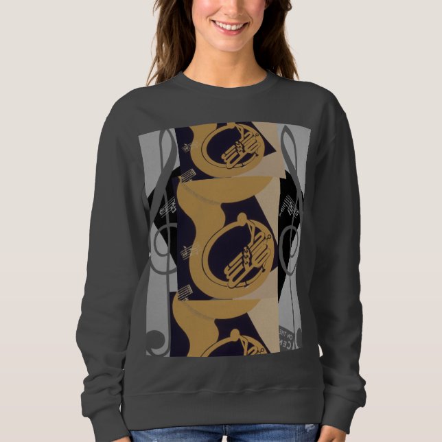 Sudadera Tuba Y Notas De Música (Anverso)
