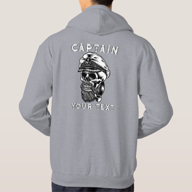Sudadera Tubería de fumar calavera de capitán de mar barbud (Reverso)