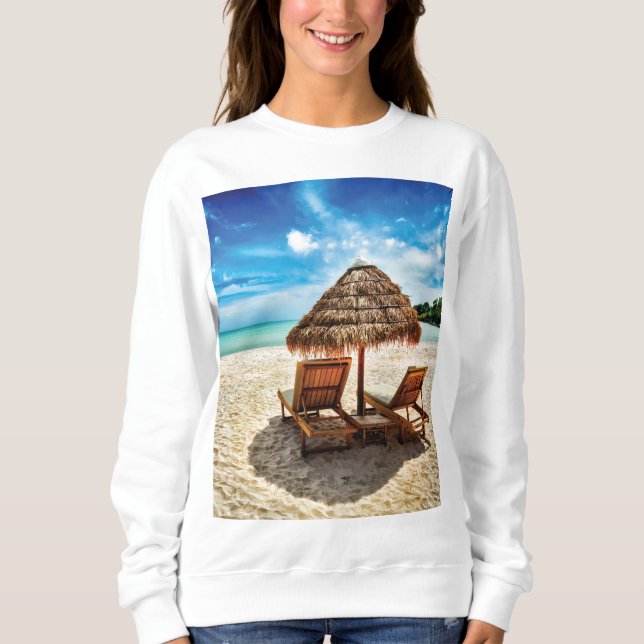 Sudadera Tumbonas en la playa (Anverso)