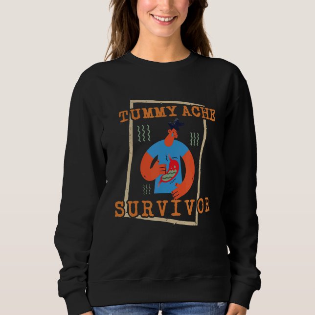 Sudadera tummy ache survivor  Stomachache IBS  Men Women (Anverso)
