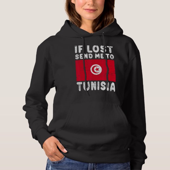 Sudadera Tunisia Flag Souvenir  If lost send me to Tunisia (Anverso)