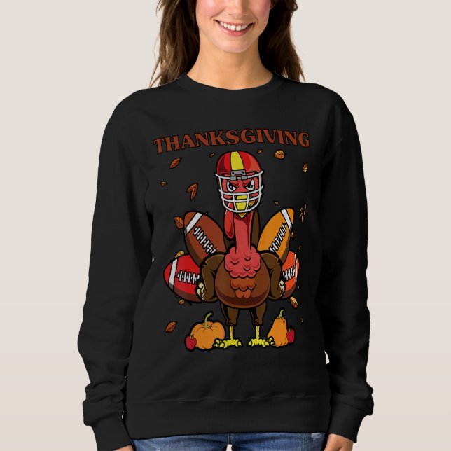 Sudadera Turkey American Football Thanksgiving Turkey Squad (Anverso)