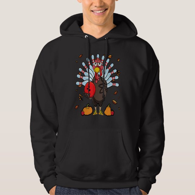 Sudadera Turkey Bowling Hello Fall Cute Turkey Bowling Squa (Anverso)