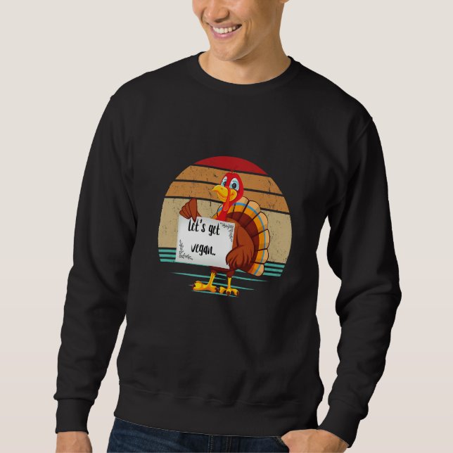 Sudadera Turkey Eat Pizza Adult Vegan Kids  Thanksgiving (Anverso)