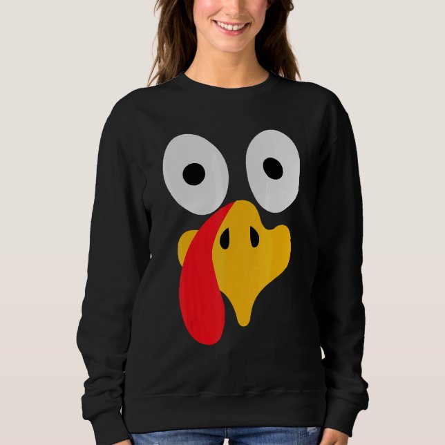 Sudadera Turkey Face Pilgrim  Thanksgiving Costume (Anverso)
