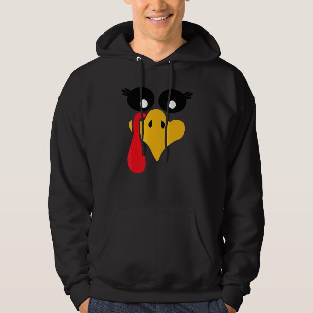 Sudadera Turkey Face Pilgrim  Thanksgiving Costume  1 (Anverso)